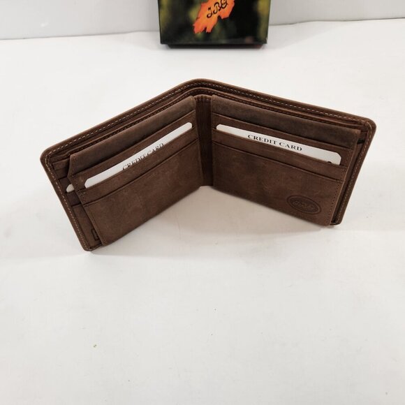 JBG International Leather Wallet Folding Brown New - Picture 4 of 10